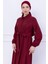 Kuşaklı Mevlana Elbise Bordo HM2105 4