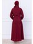Kuşaklı Mevlana Elbise Bordo HM2105 5