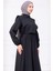 Bolerolu Beli Lastikli Elbise Siyah HM2756 3