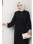 Yandan Bağlamalı Ayrobin Elbise Siyah HM2729 2