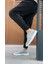 ET0003 Bağcıklı Klasik Spor Gri Renk Keten Yüksek Taban Casual Erkek Ayakkabı 3