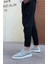 ET0003 Bağcıklı Klasik Spor Gri Renk Keten Yüksek Taban Casual Erkek Ayakkabı 5