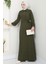 Yandan Bağlamalı Ayrobin Elbise Haki HM2729 1