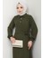 Yandan Bağlamalı Ayrobin Elbise Haki HM2729 3