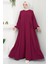 Eva Ayrobin Tesettür Elbise Bordo HM2454 1