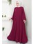 Eva Ayrobin Tesettür Elbise Bordo HM2454 2