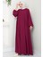Eva Ayrobin Tesettür Elbise Bordo HM2454 3