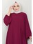 Eva Ayrobin Tesettür Elbise Bordo HM2454 4