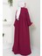 Eva Ayrobin Tesettür Elbise Bordo HM2454 5