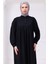Önü Düğmeli Eva Tesettür Elbise Siyah HM2757 2