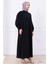 Önü Düğmeli Eva Tesettür Elbise Siyah HM2757 3