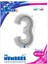 Gümüş Folyo Balon 3 Rakamı 2