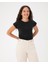 Siyah Basic Half Crop T-Shirt 4