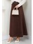Kemerli Süet Mevlana Etek Kahverengi HM2607 4