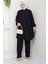 Büzgülü Gömlekli Ikili Takım Siyah HM2689 1