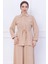 Beli Bağlamalı Etekli Ayrobin Takım Bej HM2734 2