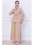 Beli Bağlamalı Etekli Ayrobin Takım Bej HM2734 3