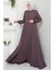 Nakışlı Mevlana Ferace Açık Kahverengi HM2359 2