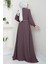 Nakışlı Mevlana Ferace Açık Kahverengi HM2359 5