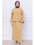 Yandan Bağlamalı Ayrobin Etekli Takım Bej HM2738 5