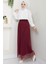 Beli Lastikli Tül Etek Bordo HM2704 2