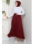 Kraşlı Etek Bordo HM2706 3