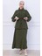 Beli Bağlamalı Etekli Ayrobin Takım Haki HM2734 4