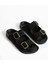 Siyah Yazlık Unisex Çift Toka Yumuşak ve Hafif Terlik 2