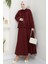 Fırfırlı Etekli Takım Bordo HM2722 3