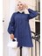 Büzgü Detaylı Balon Kol Gömlek Lacivert HM2763 4