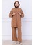 Kapüşonlu Kanguru Cepli Fermuarlı Ayrobin Takım Camel HM2731 3