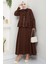Fırfırlı Etekli Takım Kahverengi HM2722 1