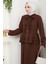 Fırfırlı Etekli Takım Kahverengi HM2722 4