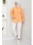 Tek Cepli Uzun Kol Oversize Keten Gömlek Turuncu HM2651 2