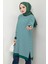 Çizgili Penye Tunik Zümrüt HM2418 1