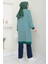Çizgili Penye Tunik Zümrüt HM2418 5