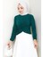 Bisiklet Yaka Büzgülü Sandy Bluz Zümrüt HM2765 1