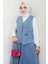 Yelekli Kot Etek Takım Mavi HM2675 3