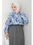 Çiçek Desenli Etekli Takım Indigo HM2739 5