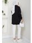 Fermuarlı 3 Iplik Şardonlu Dik Yaka Sweatshirt Tunik Siyah HM2650 4