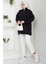 Fermuarlı 3 Iplik Şardonlu Dik Yaka Sweatshirt Tunik Siyah HM2650 5