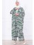 Seva Desenli Viskon Kimono Takım Yeşil HM2762 1