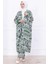 Seva Desenli Viskon Kimono Takım Yeşil HM2762 3