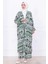 Seva Desenli Viskon Kimono Takım Yeşil HM2762 4
