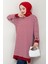 Çizgili Penye Tunik Bordo HM2418 4