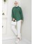 Tek Cepli Uzun Kol Oversize Keten Gömlek Haki HM2651 3
