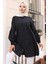 Büzgü Detaylı Balon Kol Gömlek Siyah HM2763 1