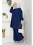 Müslin Tunik Pantolon Ikili Takım 1558 - Lacivert 3