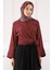 Bordo Bel Bağlamalı Modal Gömlek 4