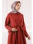 Bordo Bel Kuşaklı Elbise 4